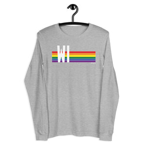 Wisconsin Pride Retro Rainbow - Unisex Long Sleeve Tee
