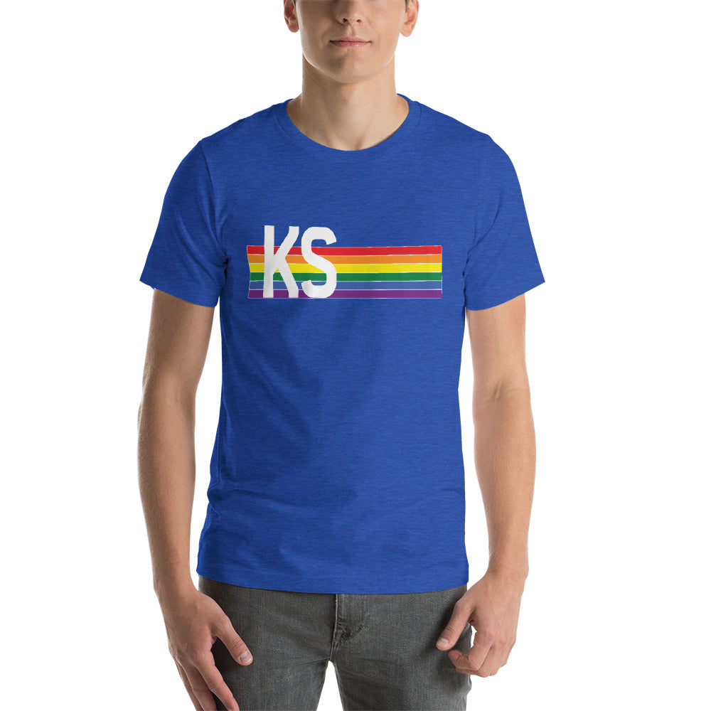 Kansas Pride Retro Rainbow Short-Sleeve Unisex T-Shirt