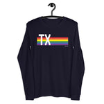Texas Pride Retro Rainbow - Unisex Long Sleeve Tee