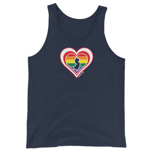 New Jersey Retro Pride Heart - Unisex Tank Top