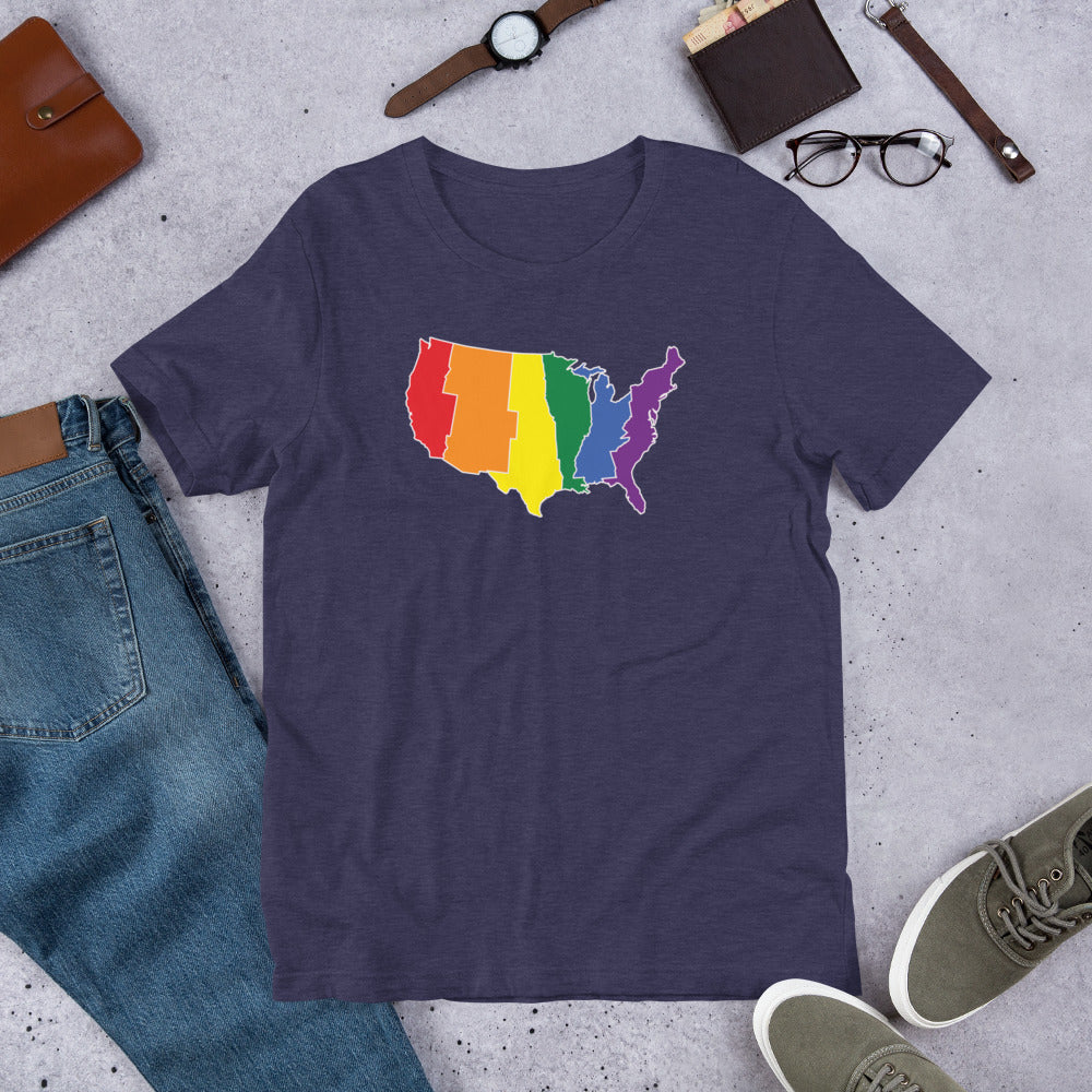 United States Solid Rainbow Short-Sleeve Unisex T-Shirt