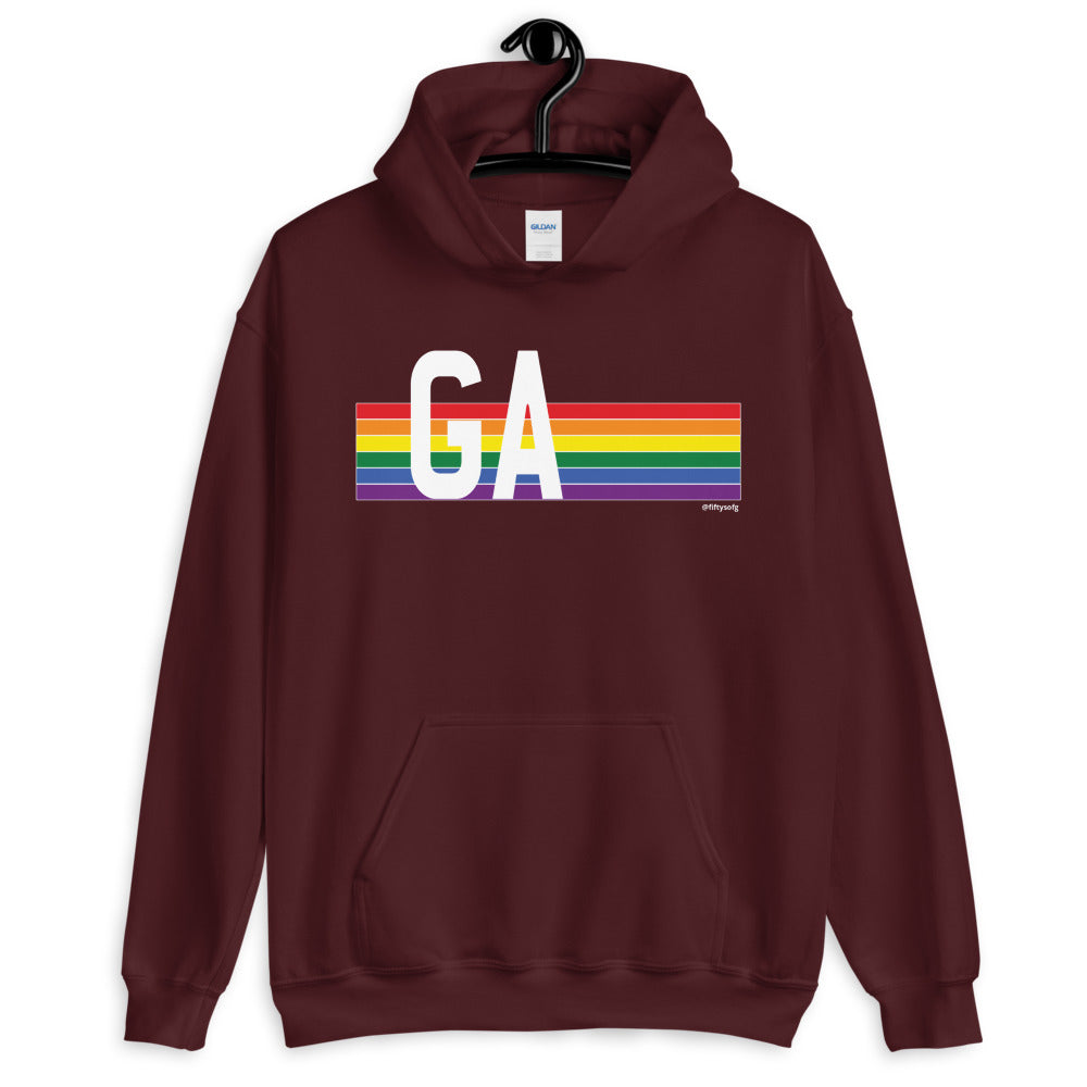 Georgia Pride Retro Rainbow - Unisex Hoodie