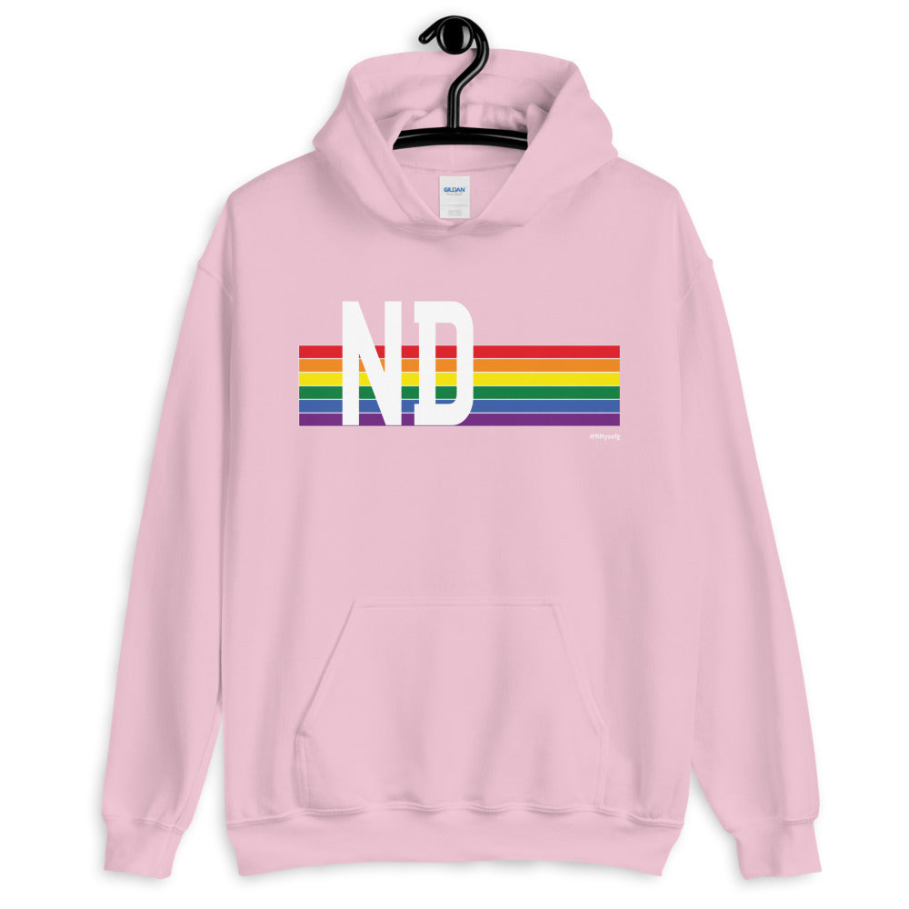 North Dakota Pride Retro Rainbow - Unisex Hoodie