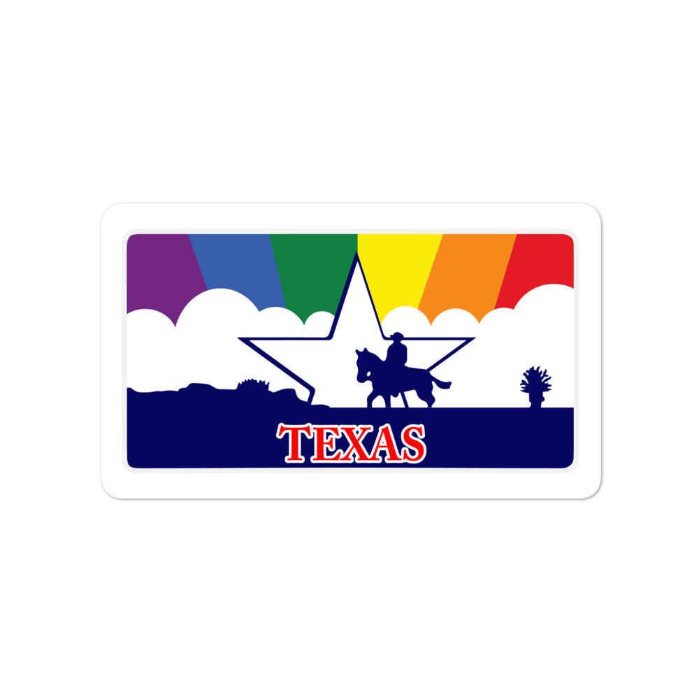 Texas Pride Rainbow Sunset sticker