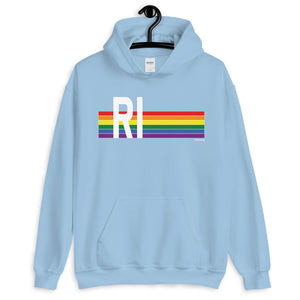 Rhode Island Pride Retro Rainbow - Unisex Hoodie