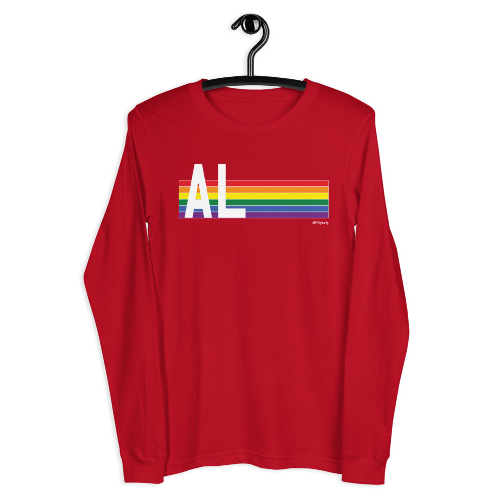Alabama Pride Retro Rainbow - Unisex Long Sleeve Tee
