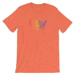 United States Rainbow States Short-Sleeve Unisex T-Shirt