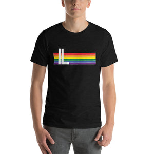 Illinois Pride Retro Rainbow Short-Sleeve Unisex T-Shirt