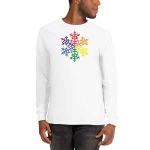 Pride Rainbow Snowflake Winter - Men’s Long Sleeve Shirt