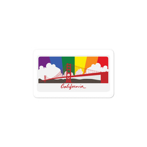 California Pride Rainbow Sunset sticker