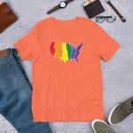 United States Solid Rainbow Short-Sleeve Unisex T-Shirt