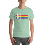 Wisconsin Pride Retro Rainbow Short-Sleeve Unisex T-Shirt