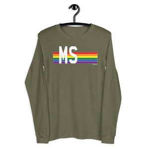 Mississippi Pride Retro Rainbow - Unisex Long Sleeve Tee
