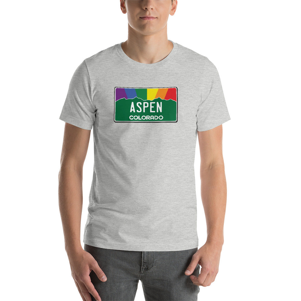 Aspen Colorado Pride Rainbow Sunset Short-Sleeve Unisex T-Shirt