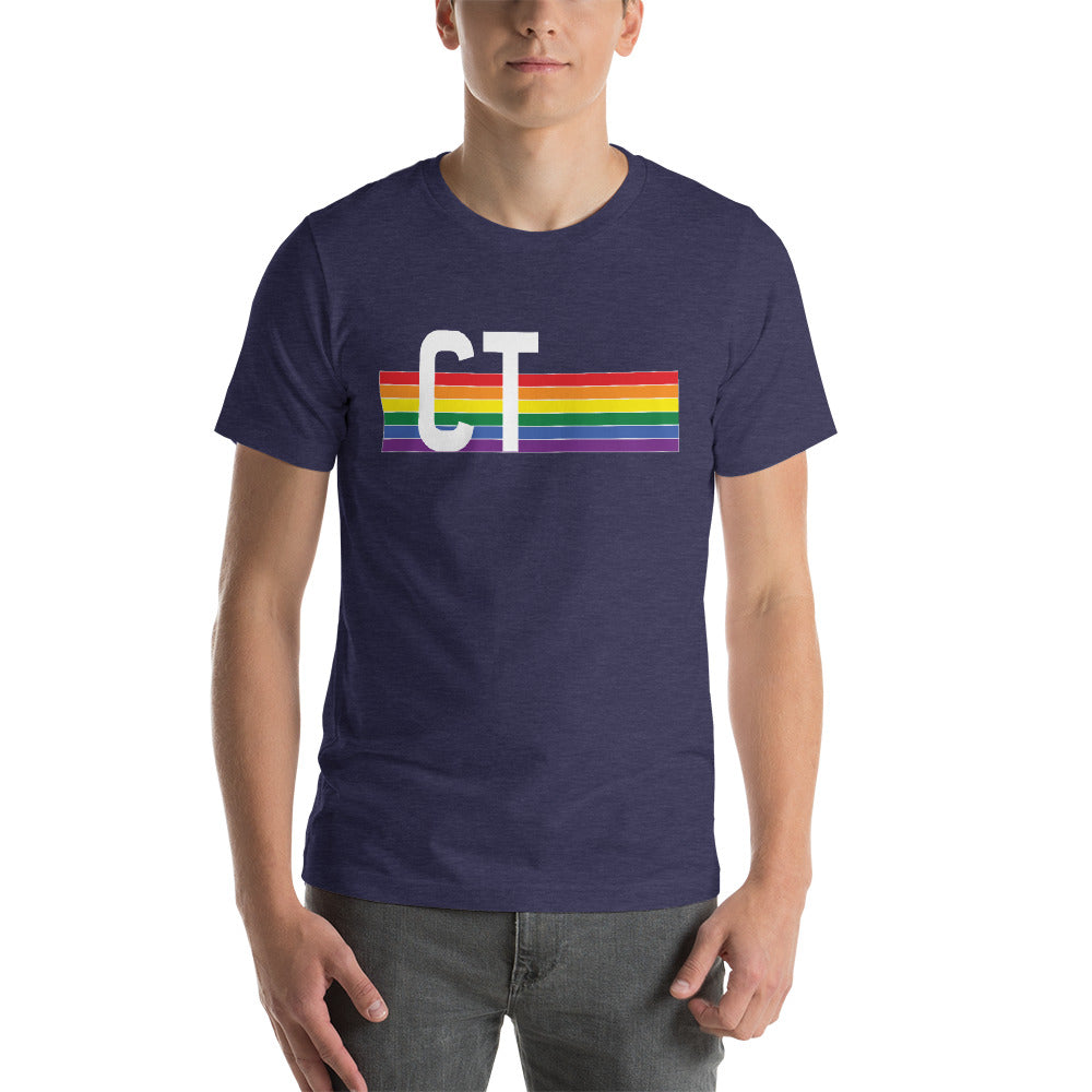 Connecticut Pride Retro Rainbow Short-Sleeve Unisex T-Shirt