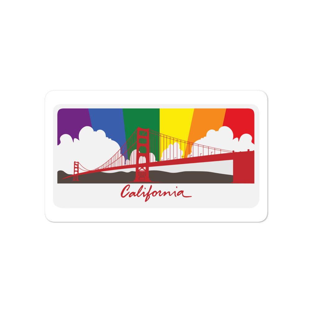 California Pride Rainbow Sunset sticker