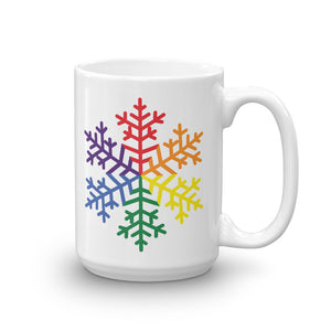 Pride Rainbow Snowflake Winter Mug