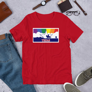 Texas Pride Rainbow Sunset - Short-Sleeve Unisex T-Shirt
