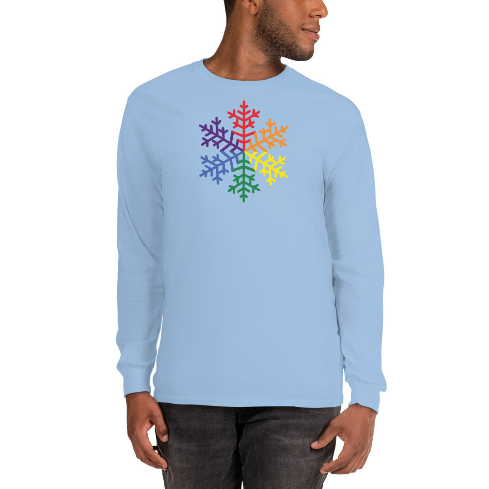 Pride Rainbow Snowflake Winter - Men’s Long Sleeve Shirt