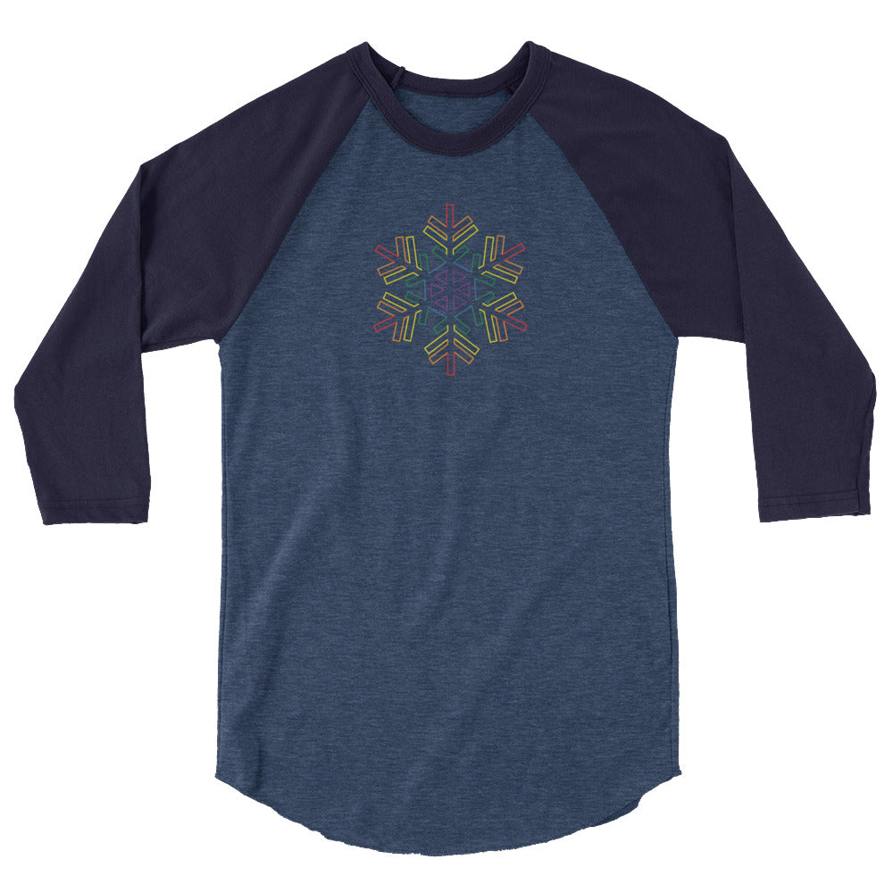 Pride Burst Outline Snowflake Winter 2020 - 3/4 sleeve raglan shirt