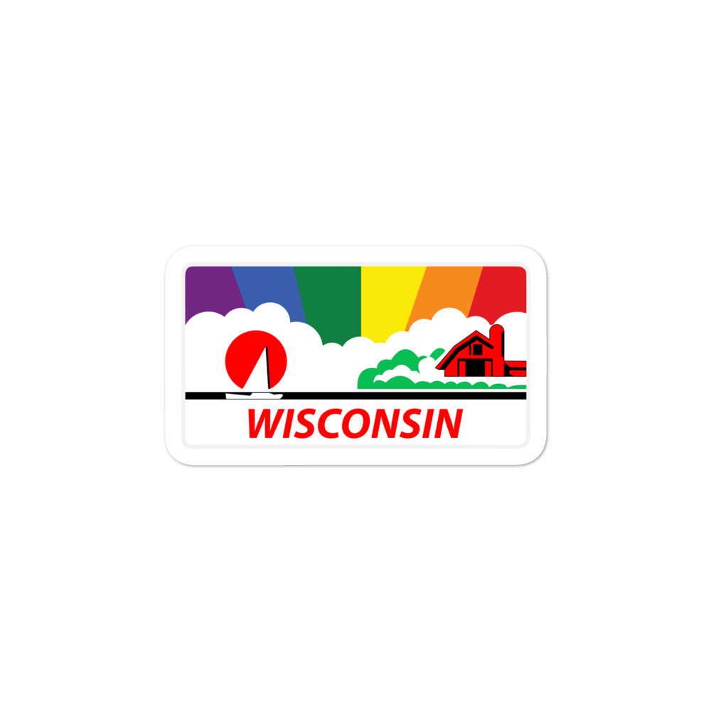 Wisconsin Pride Rainbow Sunset sticker