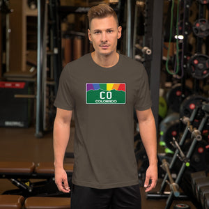 Colorado Rainbow Sunset - CO Pride - Short-Sleeve Unisex T-Shirt