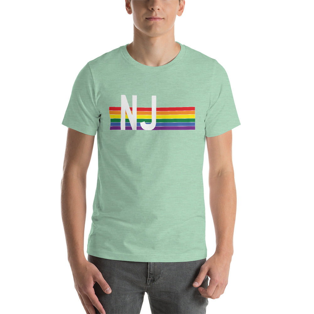 New Jersey Pride Retro Rainbow Short-Sleeve Unisex T-Shirt