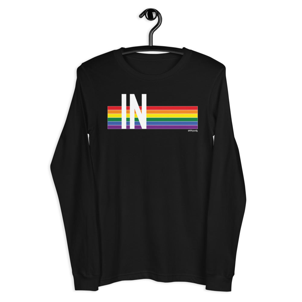 Indiana Pride Retro Rainbow - Unisex Long Sleeve Tee