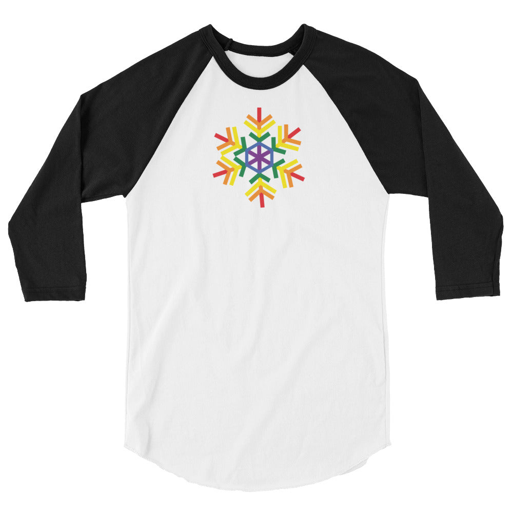Pride Geometric Burst Snowflake Winter - 3/4 sleeve raglan shirt