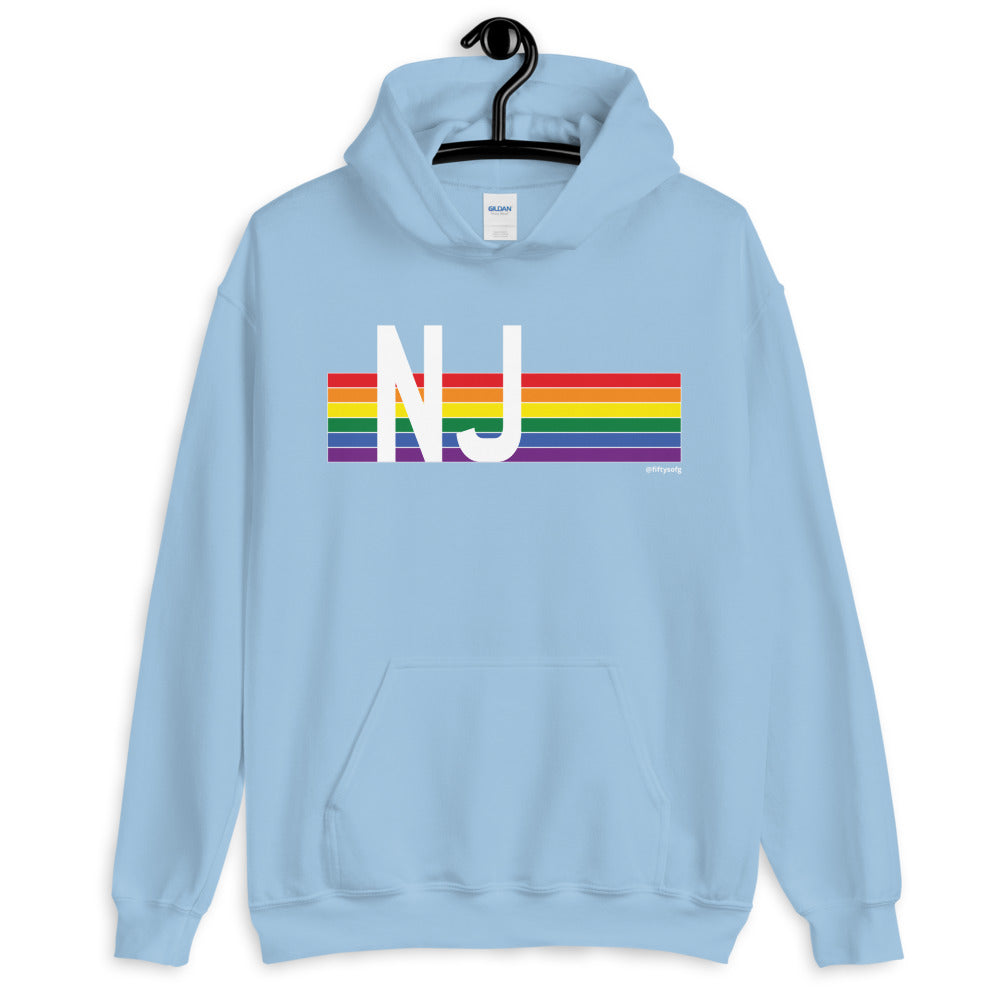 New Jersey Pride Retro Rainbow - Unisex Hoodie