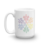 Pride Rainbow Outline Snowflake Winter Mug
