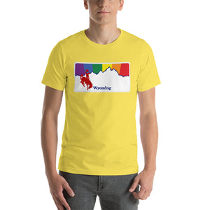 Wyoming Rainbow Sunset - WY Pride - Short-Sleeve Unisex T-Shirt