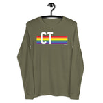 Connecticut Pride Retro Rainbow - Unisex Long Sleeve Tee