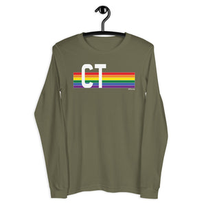 Connecticut Pride Retro Rainbow - Unisex Long Sleeve Tee