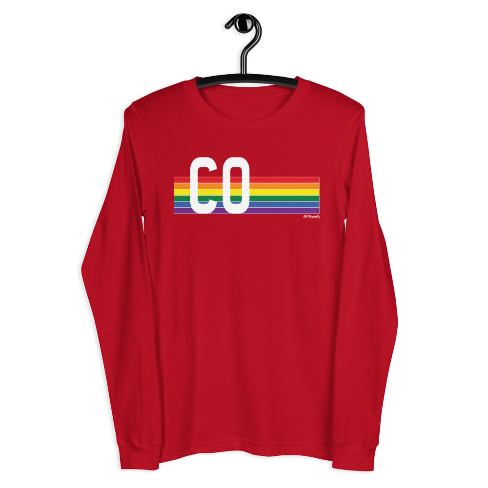 Colorado Pride Retro Rainbow - Unisex Long Sleeve Tee