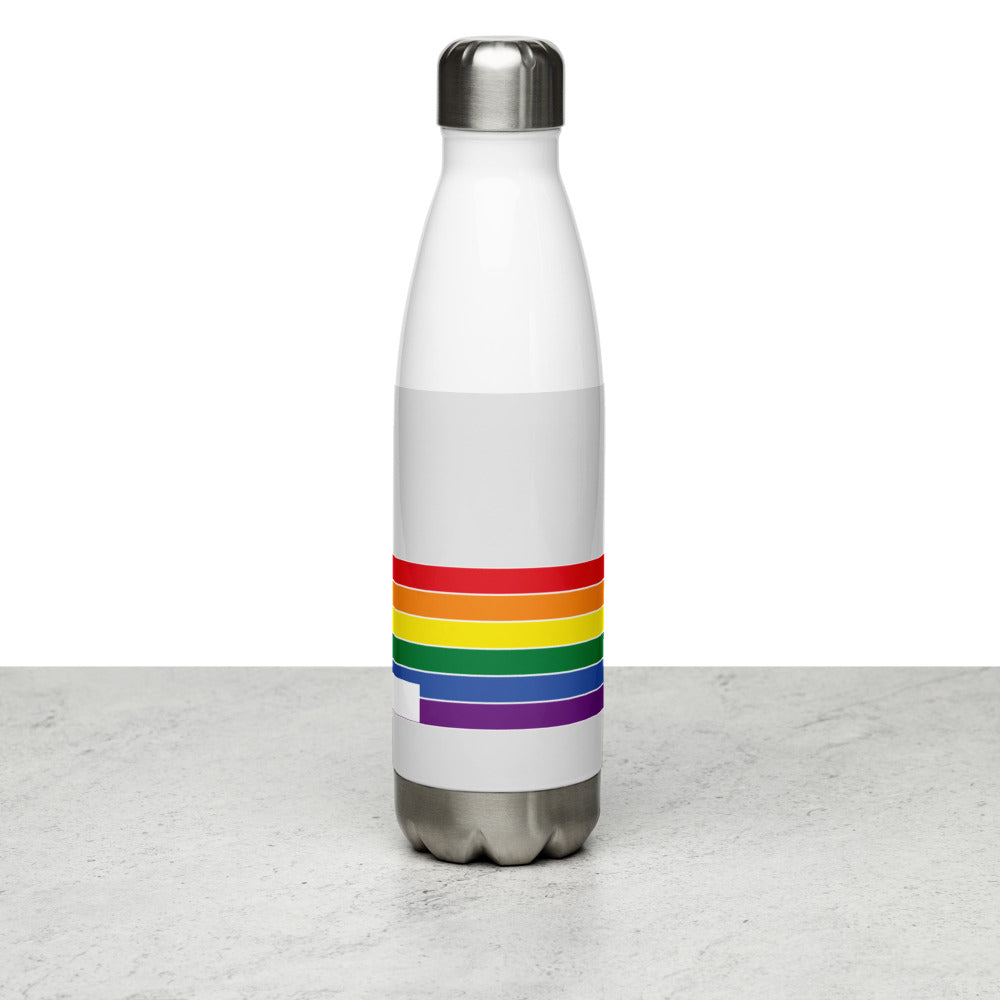 Illinois Retro Pride Rainbow Stainless Steel Water Bottle
