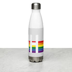 New Hampshire Retro Pride Rainbow Stainless Steel Water Bottle