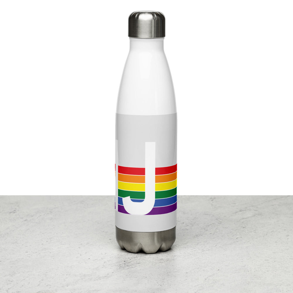 New Jersey Retro Pride Rainbow Stainless Steel Water Bottle