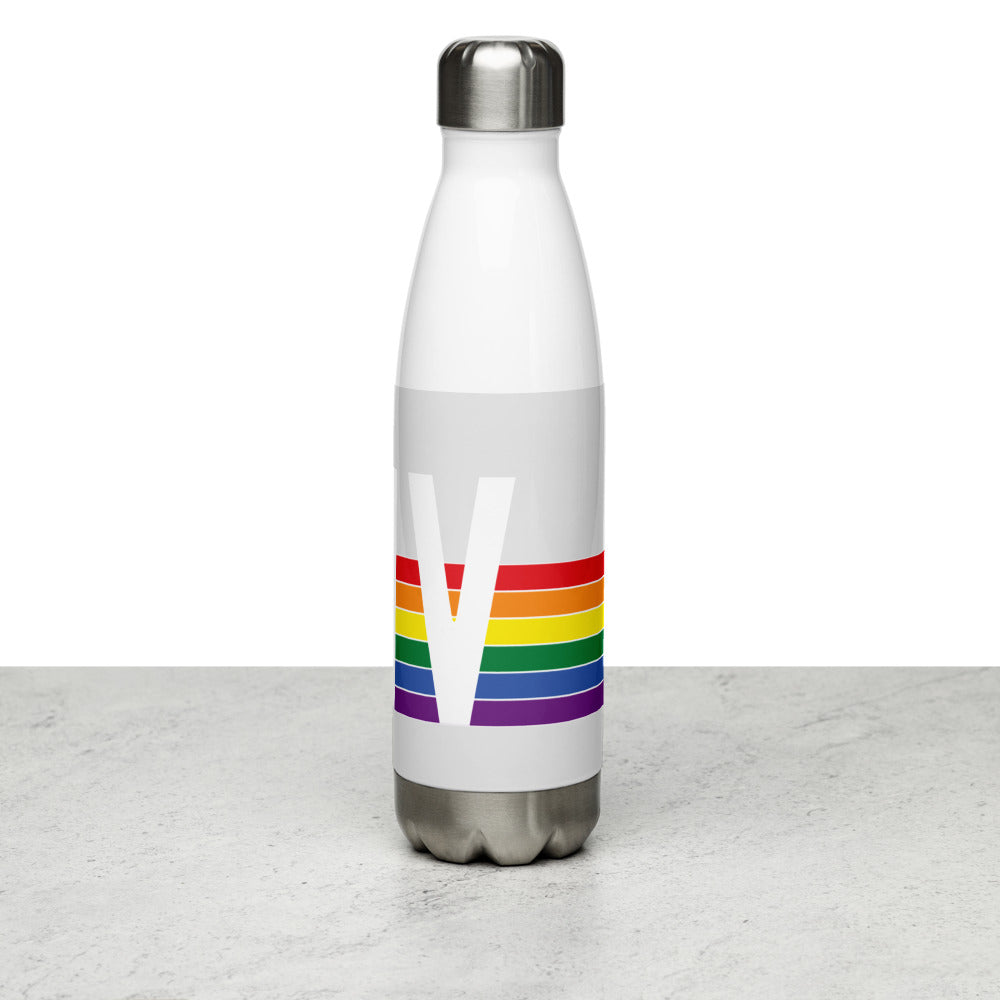 West Virginia Retro Pride Rainbow Stainless Steel Water Bottle