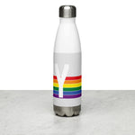 Wyoming Retro Pride Rainbow Stainless Steel Water Bottle