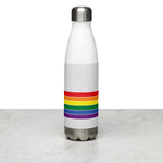 Rhode Island Retro Pride Rainbow Stainless Steel Water Bottle