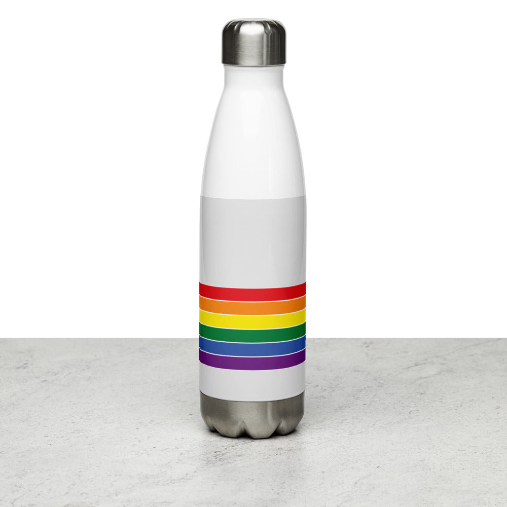 Virginia Retro Pride Rainbow Stainless Steel Water Bottle