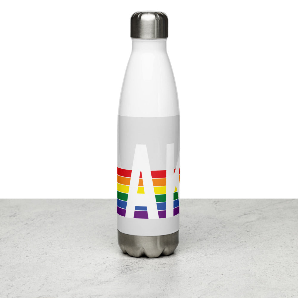 Alaska Retro Pride Rainbow Stainless Steel Water Bottle