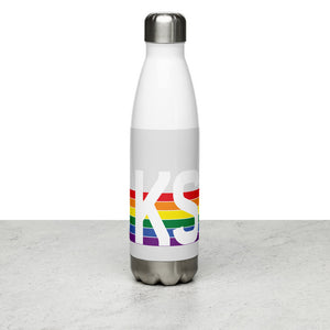 Kansas Retro Pride Rainbow Stainless Steel Water Bottle