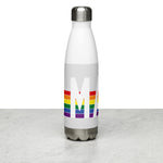 Massachusetts Retro Pride Rainbow Stainless Steel Water Bottle