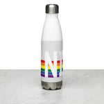 North Dakota Retro Pride Rainbow Stainless Steel Water Bottle