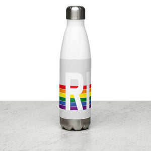 Rhode Island Retro Pride Rainbow Stainless Steel Water Bottle