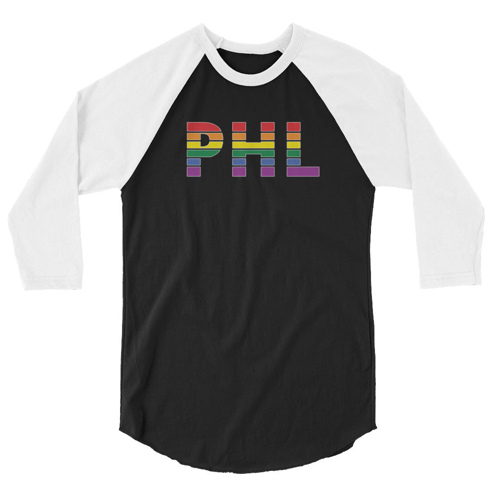 Philadelphia International Airport Pride 3/4 sleeve raglan shirt