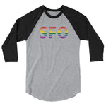 San Francisco International Airport Pride 3/4 sleeve raglan shirt