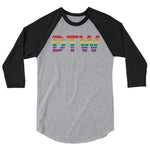 Detroit Metropolitan Airport Pride 3/4 sleeve raglan shirt